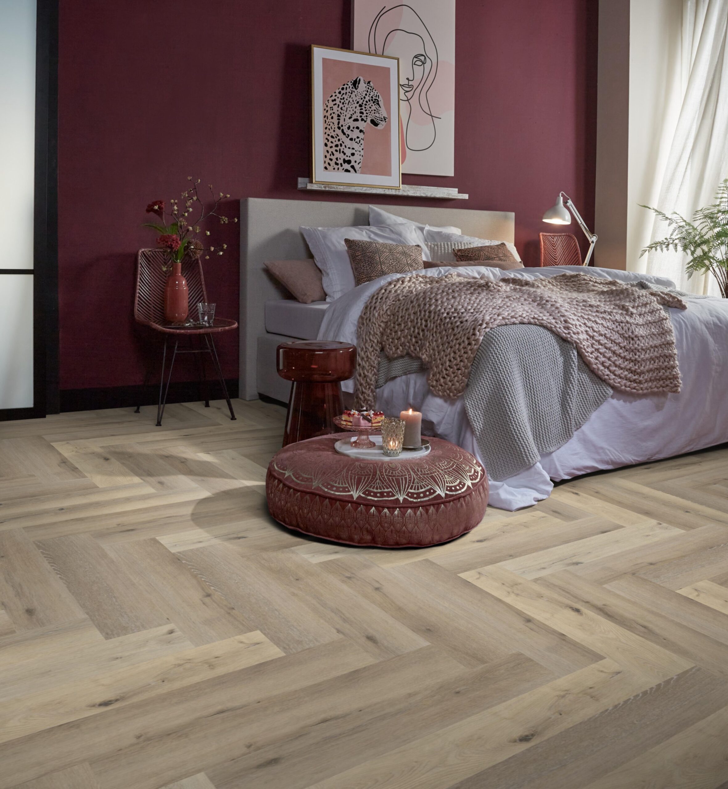 Click PVC - Ambiant Spigato visgraat click SRC light oak - Bruin