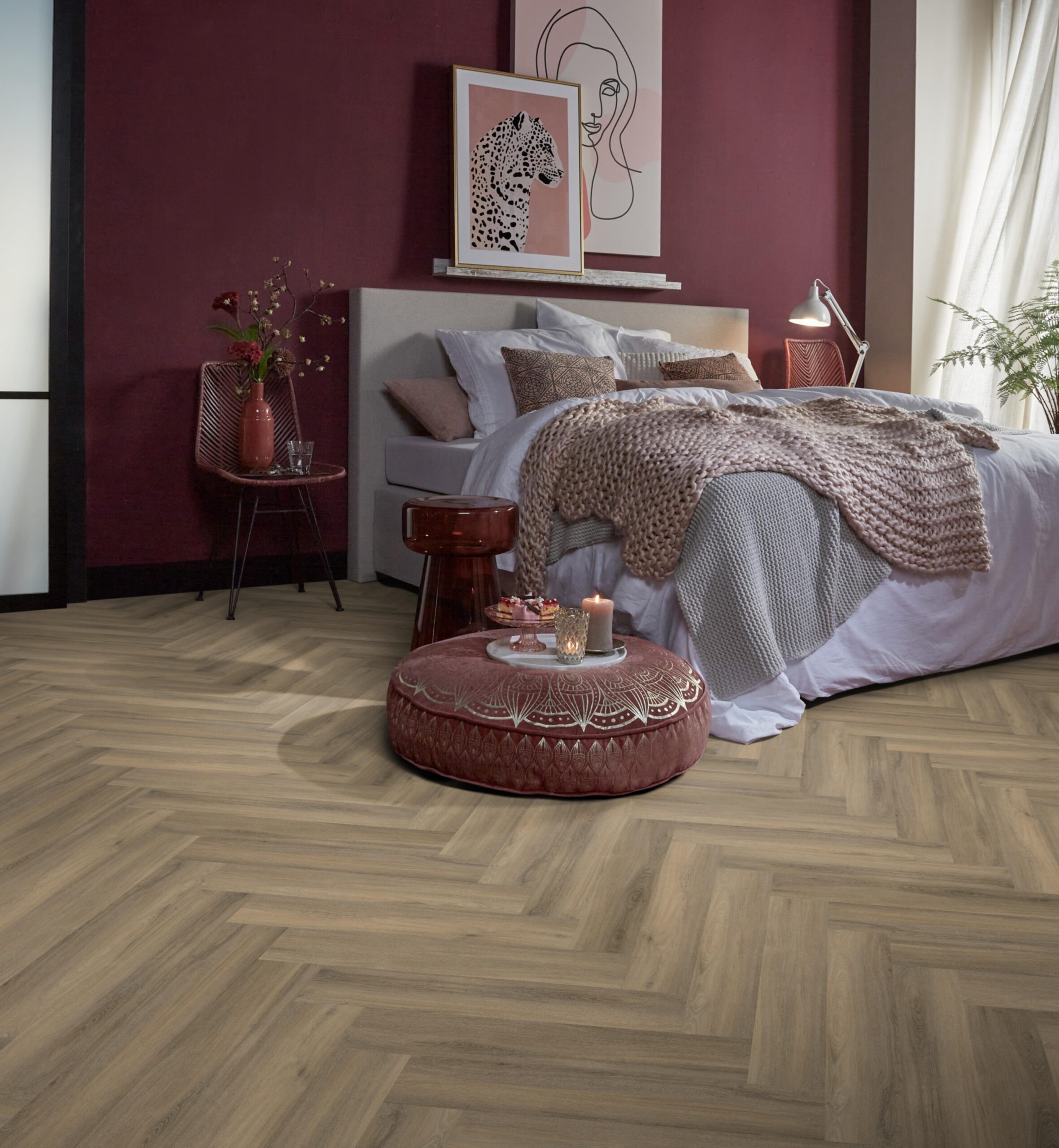 Click PVC - Ambiant Spigato visgraat click SRC light brown - Bruin