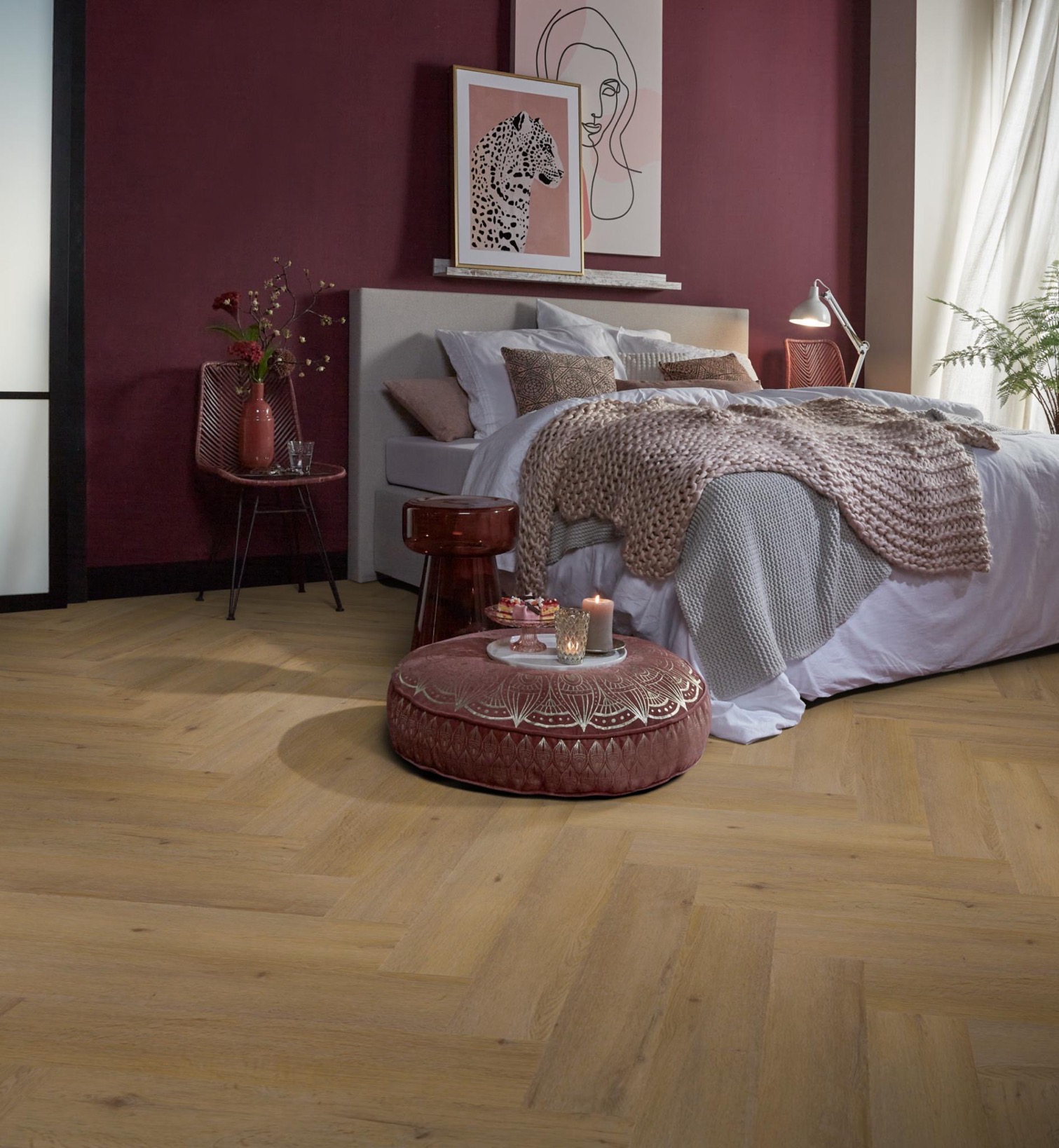 Click PVC - Ambiant Spigato Vivero visgraat click SRC dark oak - Bruin