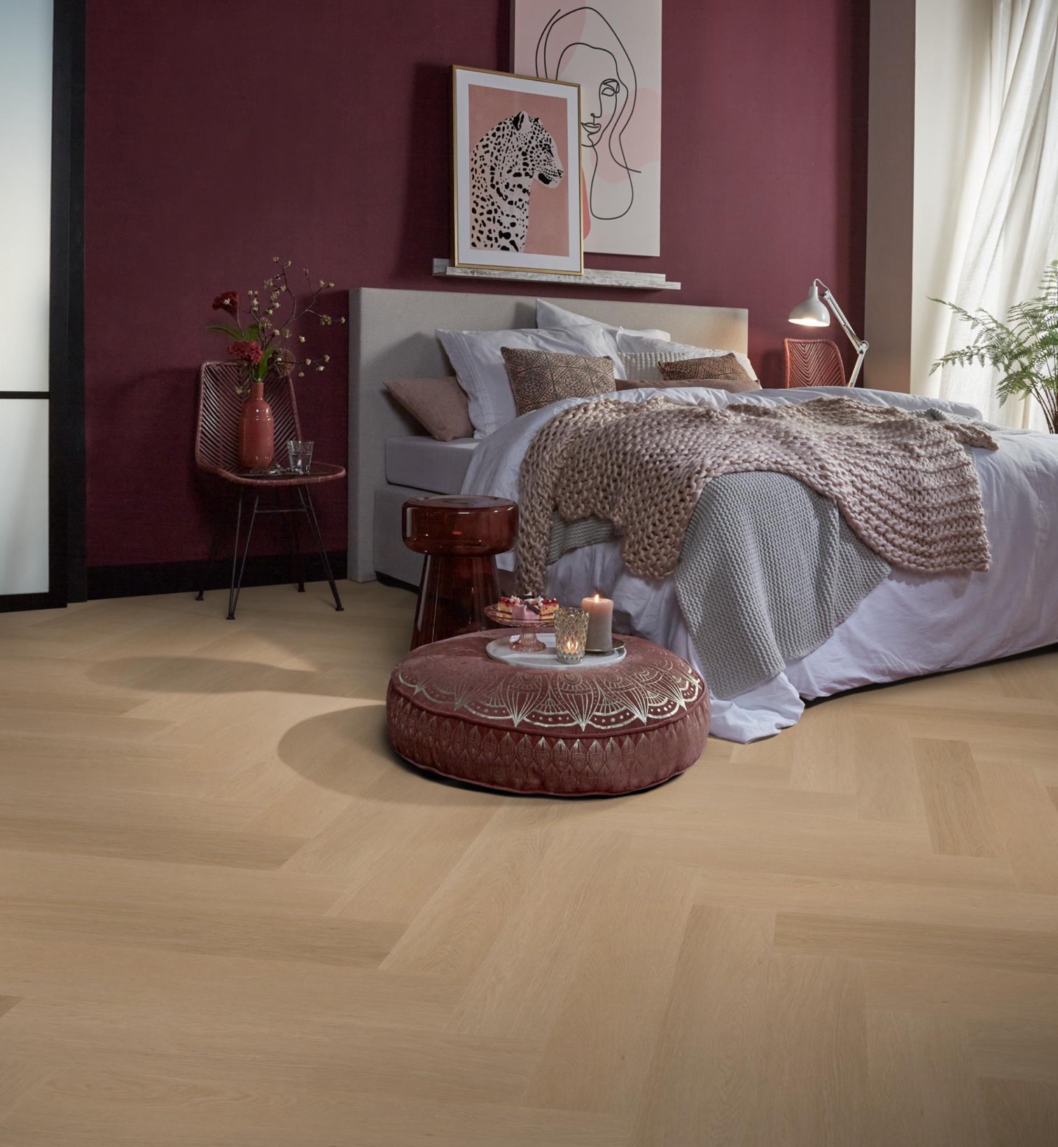 Click PVC - Ambiant Spigato Estino visgraat click SRC dark oak - Bruin