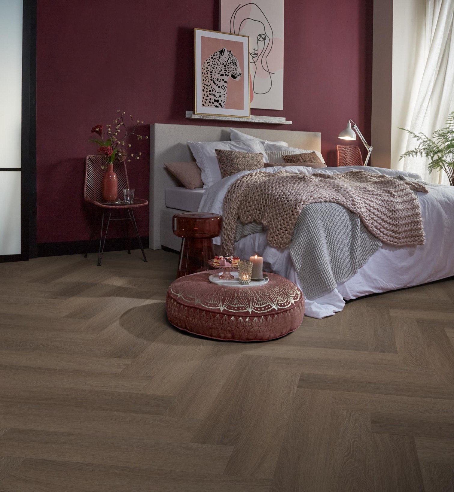 Click PVC - Ambiant Spigato Estino visgraat click SRC brown - Bruin