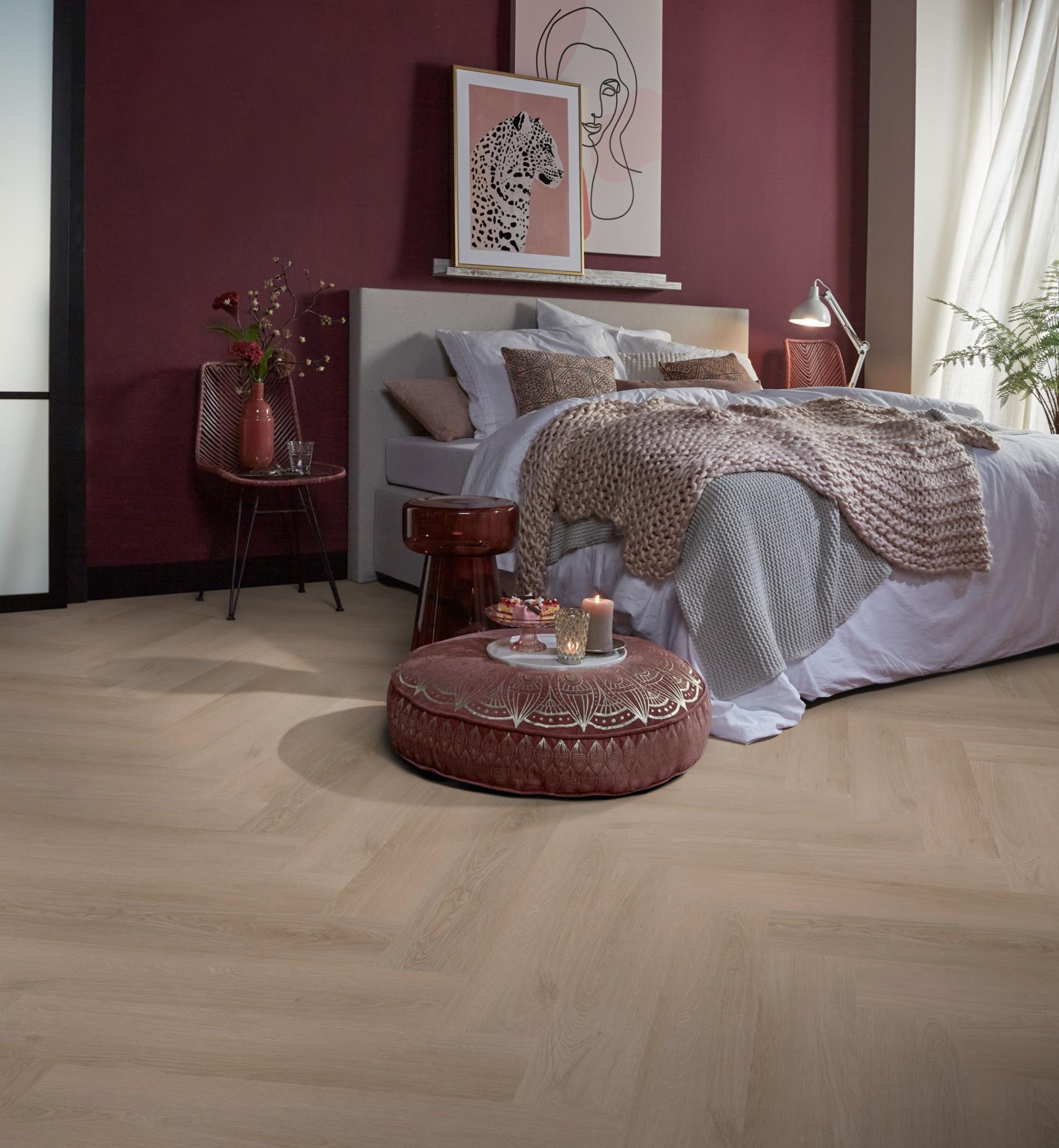 Click PVC - Ambiant Spigato Navaro visgraat click dark oak - Bruin