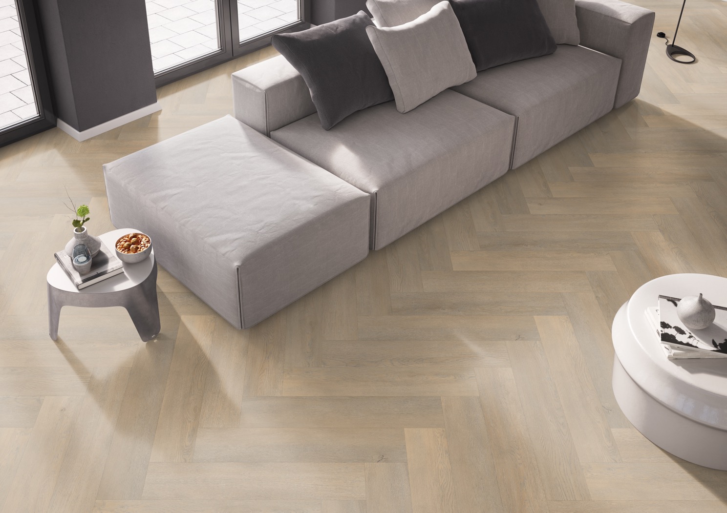 Click PVC - Belakos Palazzo visgraat XL 71 | Rigid Click - Bruin
