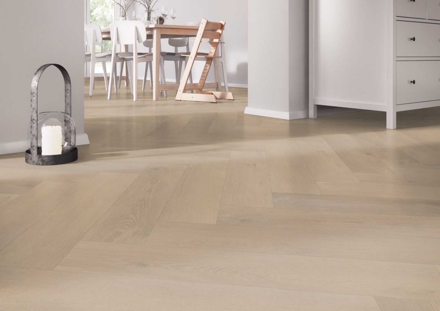 Click PVC - Belakos Palazzo visgraat XL 74 | Rigid Click - Bruin