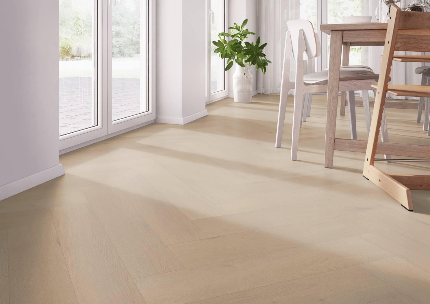 Click PVC - Belakos Palazzo visgraat XL 77 | Rigid Click - Bruin