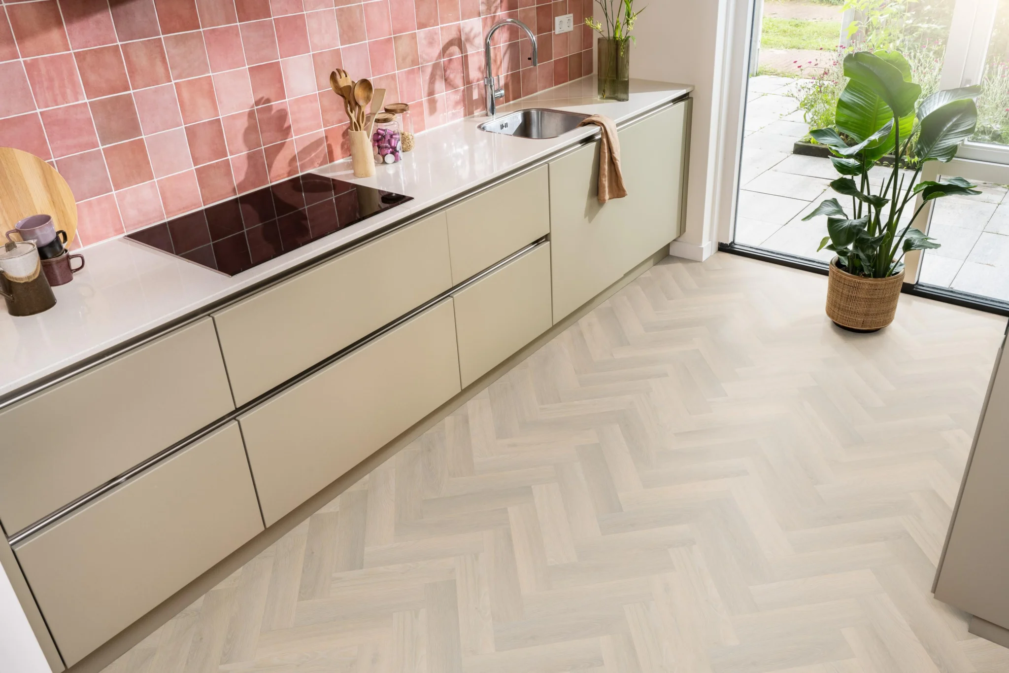 Ambiant Spigato Avanto visgraat smal dryback beige - Afbeelding 5