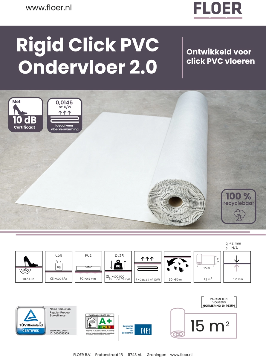 Floer Rigid Click PVC Ondervloer 2.0 met 10dB - Afbeelding 2